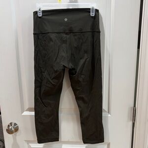 Lululemon Olive Cropped Leggings Size 8